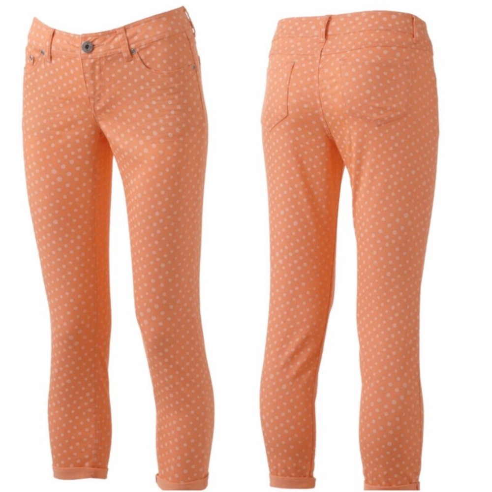 Juniors SO’ Polka Dot Skinny Ankle Denim